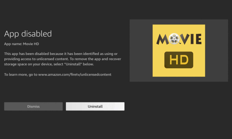 Movie HD blocked by Amazon on Firestick